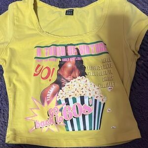 Yellow crop top (small) from SHEIN
